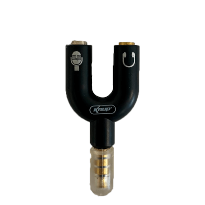 Adaptador de Áudio FONE/MICROFONE P1 P2 Knup PRETO Adaptador de Áudio FONE/MICROFONE P1 P2 Knup PRETO