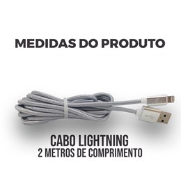 Cabo Carregador Para iPhone Ipad Ipod 2m Lightning Turbo 3A