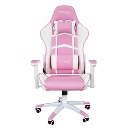 Cadeira Gamer Giratória Escritório MX5 Mymax Branco e Rosa