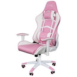 Cadeira Gamer Giratória Escritório MX5 Mymax Branco e Rosa
