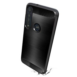 Capa IWill Carbon Fiber para Motorola One Macro Preta