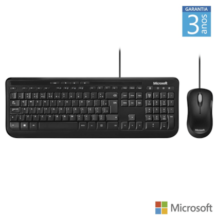 Teclado e Mouse Microsoft com Fio Desktop 600 USB PRETO BULK Teclado e Mouse Microsoft com Fio Desktop 600 USB PRETO BULK