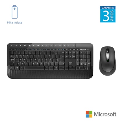 Teclado e Mouse Microsoft S/ Fio Desktop 2000 Preto M7J00021 Teclado e Mouse Microsoft S/ Fio Desktop 2000 Preto M7J00021